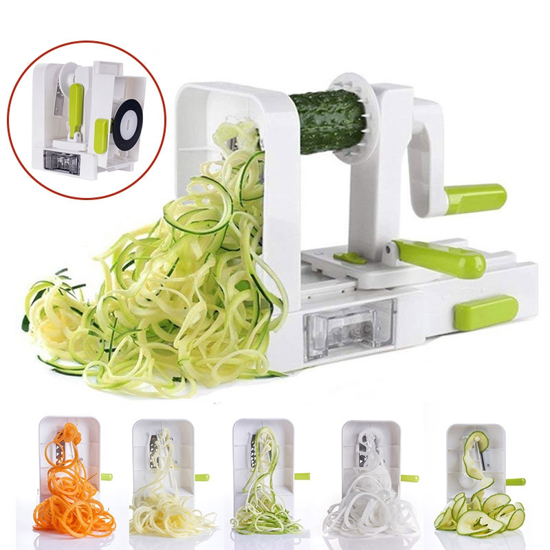 LMETJMA Manual Spiralizer Vegetable Slicer Stainless Steel