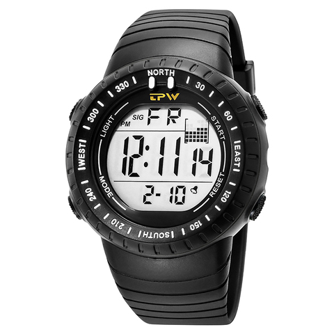 Digital Watch Outdoor Sport Watch 5ATM 50M Waterproof Swimming Wristwatch LED Watch Men Big Dial Spinning Bezel ► Photo 1/6