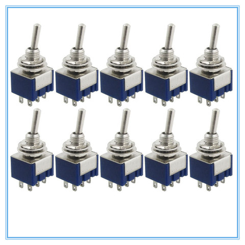10 Pcs AC 125V 6A Amps ON/ON 2 Position DPDT Toggle Switch New ► Photo 1/1