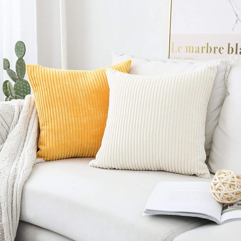 Supersoft Corduroy Cushion Cover 50x50cm Home Decorative Pillow Covers with Hidden Zipper Plain Striped Throw Pillow Case 45*45 ► Photo 1/6