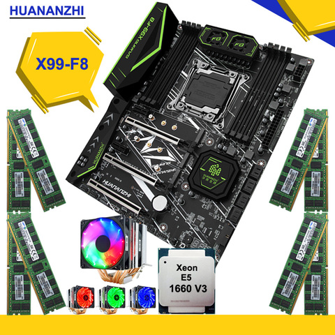 HUANANZHI X99-F8 Motherboard with CPU Intel Xeon 1660 V3 6 Tubes Cooler Big Brand RAM 128G(8*16G) DDR4 REG ECC HI-SPEED M.2 Slot ► Photo 1/6