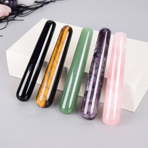 Wholesale Massage Wand Yoni Natural Crystal Mineral Quartz Acupoint Pen Face Care Tool Relax Body Beauty Health Massagestick ► Photo 1/6