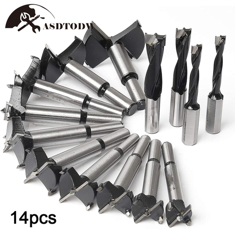 14 Piece Set Forstner Bit Set Carbide Tipped Wood Drilling ► Photo 1/4