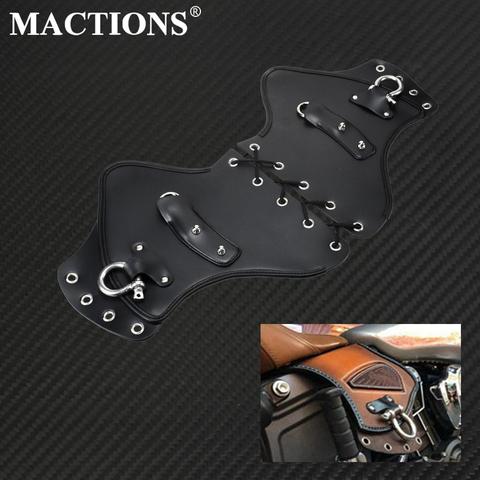 Universal Motorcycle Heat Saddle Shield Deflectors PU Black Leather For Harley Sportster XL 883 Touring Dyna Softail Models ► Photo 1/6