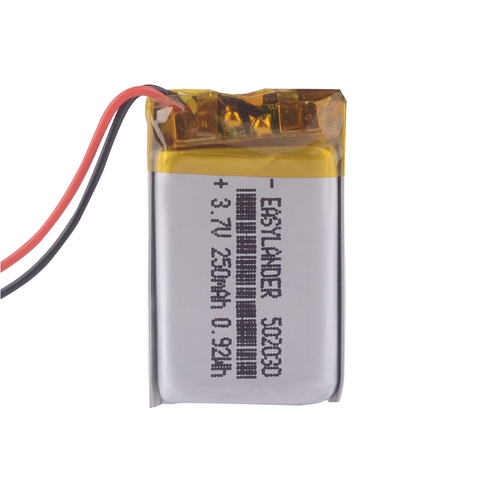 502030 3.7V 250mAh  Rechargeable  li Polymer Li-ion Battery For USB Lighters bluetooth headset mouse Bracelet Wrist Watch 052030 ► Photo 1/1