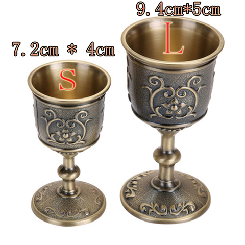 Brand New And High Quality Vintage Zinc Alloy Chalice Wine Goblet Cups Vintage Drinkware Decor Gifts Wine Glasses Drinking ► Photo 1/6