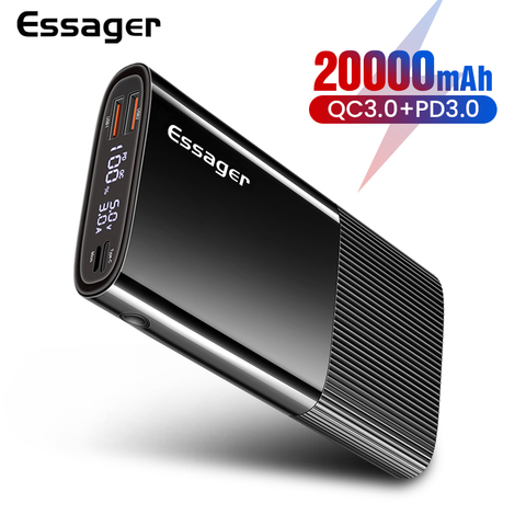 Essager Power Bank 20000mAh USB Type C PD QC 3.0 Powerbank Portable External Battery Pack Charger For Xiaomi 20000 mAh Poverbank ► Photo 1/6