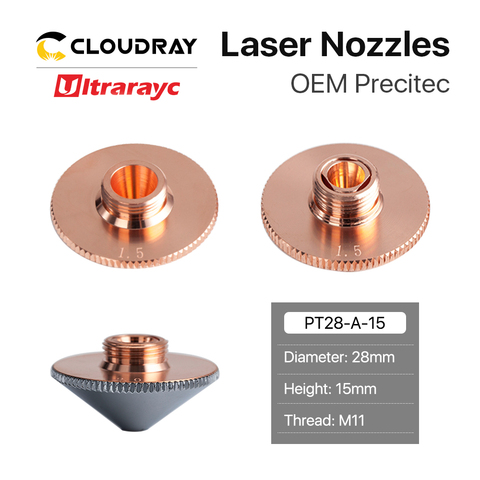 Ultrarayc Precitec WSX Cutting Head Laser Nozzle Single Double Chrome-plated Layers D28 Caliber 0.8-6.0mm for Fiber Cutting Head ► Photo 1/5