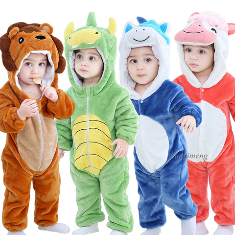 Baby Rompers Winter Kigurumi Lion Costume For Girls Boys Toddler Animal Jumpsuit Infant Clothes Pyjamas Kids Overalls ropa bebes ► Photo 1/6