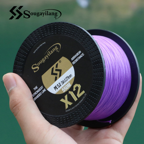 Sougayilang NEW X12 Fishing Line 350M 550M PE Fishing Line 12 Strands Reverse Spiral Tech Multifilament Strong Fishing Line ► Photo 1/6