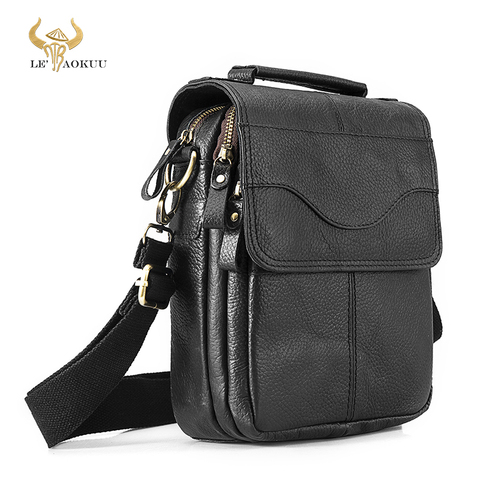 Quality Leather Male Casual Design Shoulder Messenger bag Cowhide Fashion Cross-body Bag 8