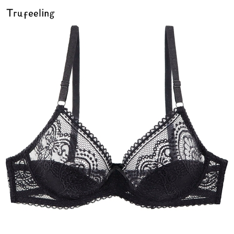 Trufeeling Sexy Bra Ultrathin Transparent 3/4 Cup Non Sponge Underwire  Bralette Black Floral Lace Bra B C Cup for Young Girls - Price history &  Review, AliExpress Seller - Trufeeling Store