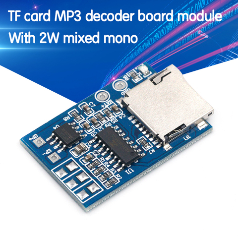 2W Mixed Mono TF Card MP3 Player Decoder Board Amplifier Module 3.7V/5V Power Support MP3 FM Radio USB Audio Mode ► Photo 1/6