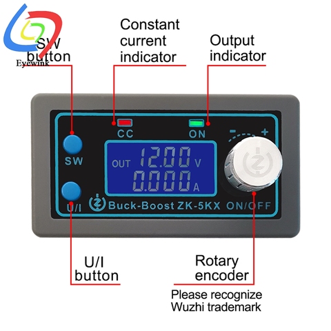 ZK-5KX Programmable numerical control voltage rise and fall DC adjustable regulated power supply solar charging 5A80W ► Photo 1/5