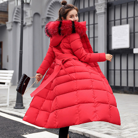 Women 2021 Winter Fashion Long Cotton-padded Jackets Female Big Fur Collar  Hooded Parkas Ladies Plus Size Thick Warm Coats - AliExpress