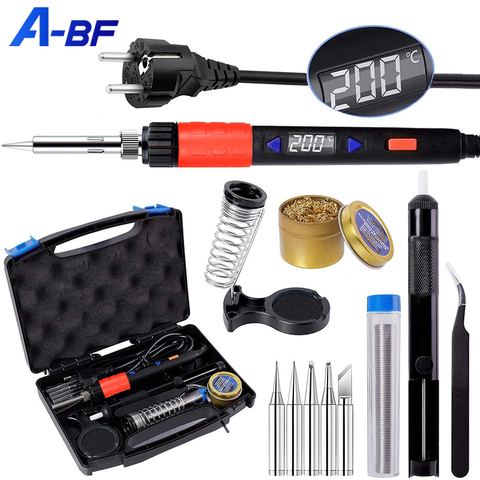 A-BF Soldering Iron Electric Digital Sleep Function 110V 220V Electronic Welding Tools Adjustable Temperature Soldering Tips Kit ► Photo 1/6