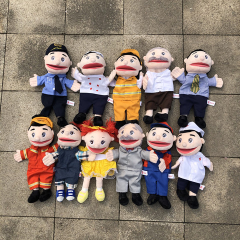 30cm Police doctor engineer cook Firefighter Parent-child interaction Plush Hand Puppet, Baby Kids Plush Toy Gift Free Shipping ► Photo 1/6