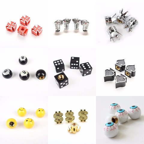 4Pcs Bicycle Tire Valve Caps Multi Shaped Bike Tyre Wheel Stem Air Valve Cap Auto Truck Dustproof Airtight Caps Tyres Kits ► Photo 1/6