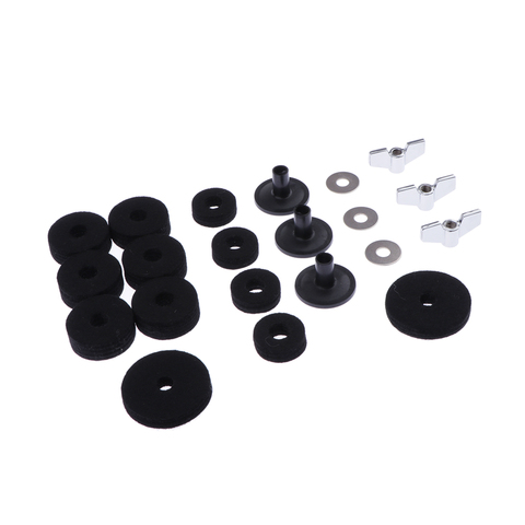 Practical Drum Set Cymbal Felts+Sleeves+Wing Nuts+Washers Set for Hi-Hat Cymbal Stand Accessories ► Photo 1/6