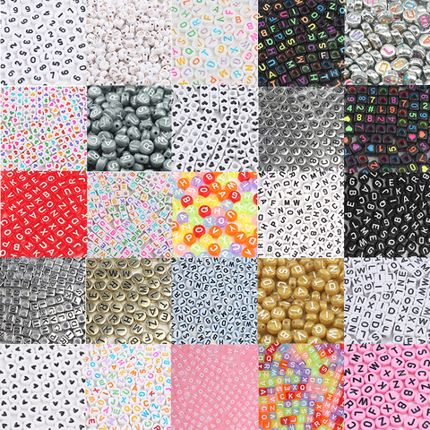 200/300/500pcs Mixed English Round Square Letter Beads Heart  Alphabet Beads Acrylic Beads for Jewelry Making DIY Accessories ► Photo 1/6