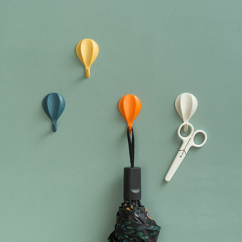 8pcs Hot Air Balloon Wall Hooks Clothes Towel Mask Hanger Self-adhesive Bathroom Kitchen Hook Keys Organizer Holder Home Decor ► Photo 1/6