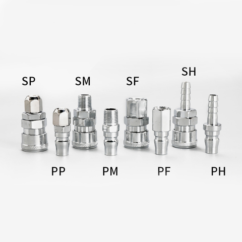 Pneumatic fitting C type quick connector high pressure coupling SP SF SH SM PP PF PH PM 20 30 40 inch thread (PT) ► Photo 1/6