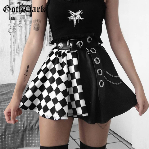 Goth Dark Mall Gothic Grunge Plaid Women Mini Skirts Pleated Black Punk Aesthetic Emo Alt Clothes Harajuku Sexy Streetwear Skirt ► Photo 1/6