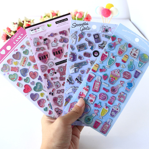 Laser Love Sweet Candy  Cartoon Decorative Stationery Stickers Scrapbooking DIY Diary Album Stick Label ► Photo 1/5