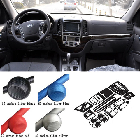 Car Interior Center Console Color Change Carbon Fiber Molding Sticker Decals For Hyundai Santa Fe 2006-2012 ► Photo 1/6