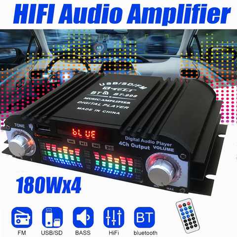 110V to 220V 600W Mini Amplificador Audio bluetooth Stereo Power Amplifier  FM SD HIFI 2CH AMP Audio Music Player for Car Home - AliExpress