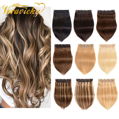 120g 150g Clip in One Piece 100% Real Human Hair Extension 1p/w 5 clips Machine Made Remy Natural Hair Piece Clip ins ► Photo 1/6