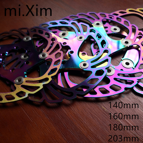 New road Mountain bike brake rotor Strong heat dissipation floating rotor 140/160/180/203mm MTB disc brake pad  Rainbow colors ► Photo 1/6