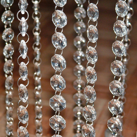 1M Octagonal Beads Garland Crystal Octagonal Beads Curtain Bead Pendant Pendant Wedding Decoration Light Lamp Decoration ► Photo 1/6