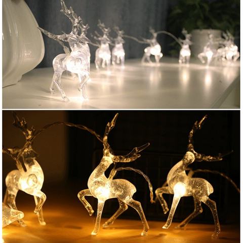 New Deer LED String Light 10LED 20LED Battery Operated Reindeer Indoor Decoration for Home Holiday Festivals Outdoor Xmas Party ► Photo 1/6