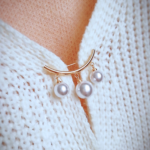 Fixed Bib Slip Non-slip Pins Buckle Simple Pearl Brooch Brooches for Women Cardigan Clip Collar Lapel Pin Clothes Accessories ► Photo 1/6