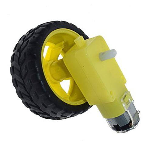 Mini Micro TT Double Shaft Gear Motor In DC Motors 3V To 6V And Rubber Wheel Use For Toys Smart Car Robot ► Photo 1/6