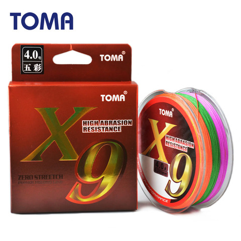 TOMA X9 150M 9 Strands Braided Fishing Line MultiColor Multifilament Saltwater PE Line 17 22 24 33 35 46 57LB ► Photo 1/6