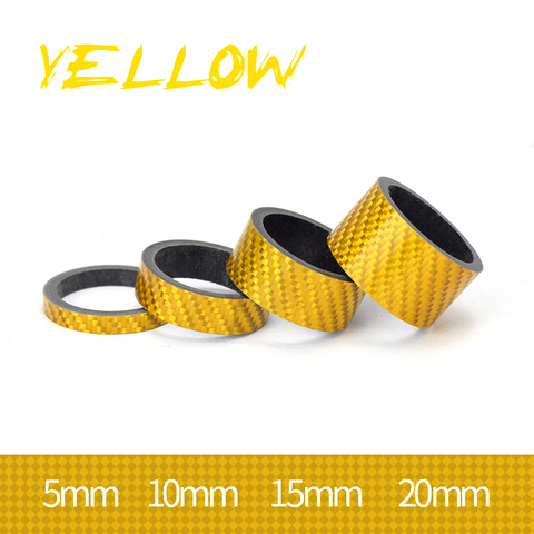 1set 5+10+15+20mm Headset Spacers Carbon Fiber for 28.6mm 1 1/8