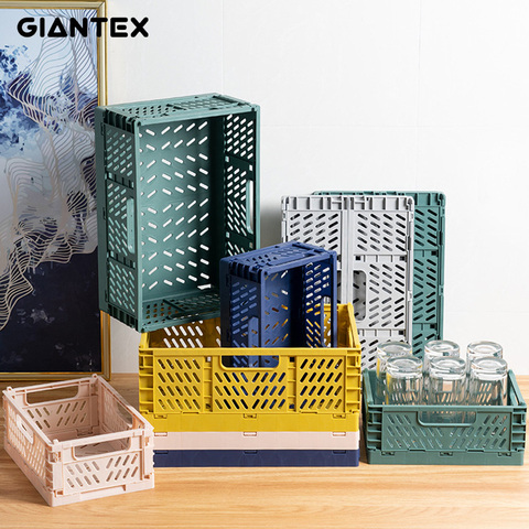 Foldable Storage Basket Stackable Folding Storage Box Organizer Multi-purpose Household Sundries Storage  Snack Fruit Basket ► Photo 1/6