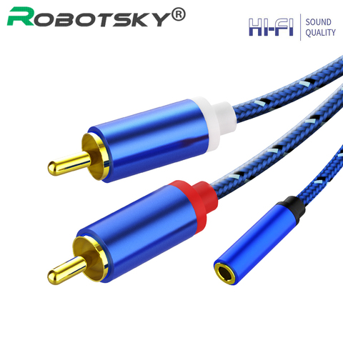 RCA Cable 2RCA To 3.5mm Jack Audio Cable 2 RCA Male Splitter Aux Cable For TV PC DVD Speaker Audio Amplifiers Subwoofer ► Photo 1/6