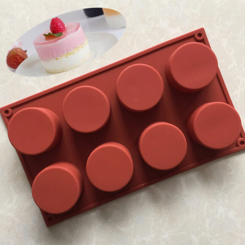 Silicone Mold 8 Lattice Round Form Cake Chocolate Mold Soap Jelly Muffin Cupcake Moulds Cake Decorating Baking Pastry Tool ► Photo 1/6