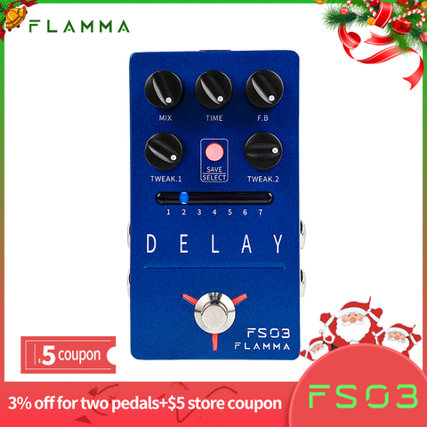 FLAMMA FS03 Stereo Delay Guirar Effects Pedal 6 Delay Effects with 80s Looper,Storable Presets,Tap Tempo,Trail function ► Photo 1/6