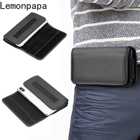 3.5-6.3inch Oxford Phone Waist Bag for IPhone Samsung Xiaomi Huawei HTC Phone Pouch Case Mens Outdoor Belt Clip Holster Case ► Photo 1/1