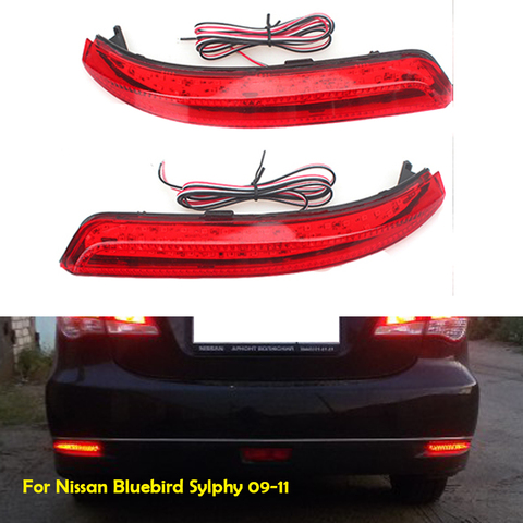 LED Reflector stop Brake light fog lamp For Nissan Almera Bluebird Sylphy Backup Tail Rear Bumper Lamp Quality Assured Wholesale ► Photo 1/6