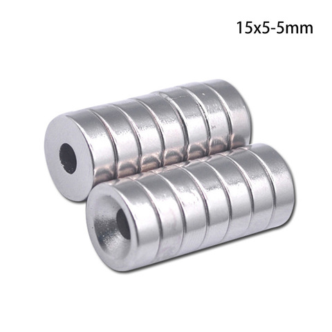 5~100PCS 15x5-5 Super Powerful Magnets 15*5 mm Hole 5 mm Permanent Neodymium Magnetic 15x5-5mm Countersunk Round Magnet 15*5-5 ► Photo 1/6
