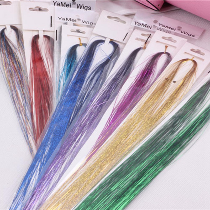Tinsel Sparkle 100 Strands Hair Highlights Party Extensions Holographic