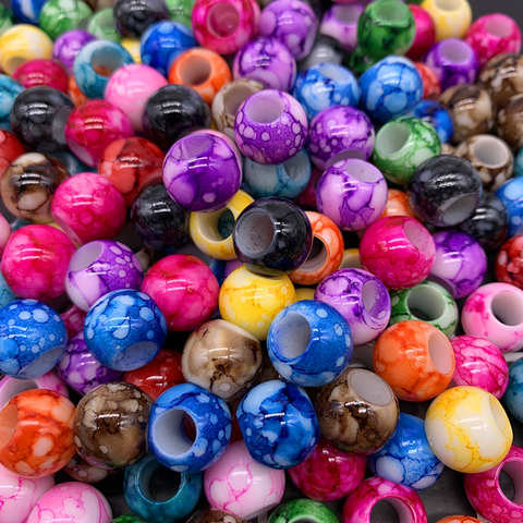 30pcs 12x10mm Big Hole Round Acrylic Beads for Jewelry Making DIY Accessory ► Photo 1/6