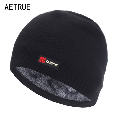 Skullies Beanies Men Winter Hat Women Knitted Hats For Men Cap Winter Beanie Hat Gorro Thick Warm Brimless Fur Bonnet Men's Cap ► Photo 1/6