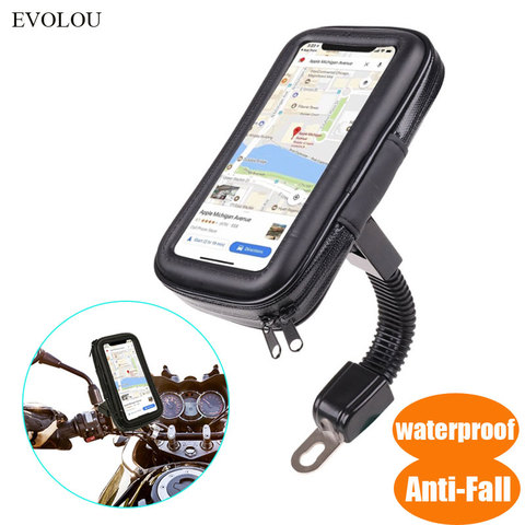 Telephone Holder Motorcycle Phone Bag for Samsung iphone Moto Bicycle Rear View Mirror Mount Holder Stand Waterproof Case ► Photo 1/6