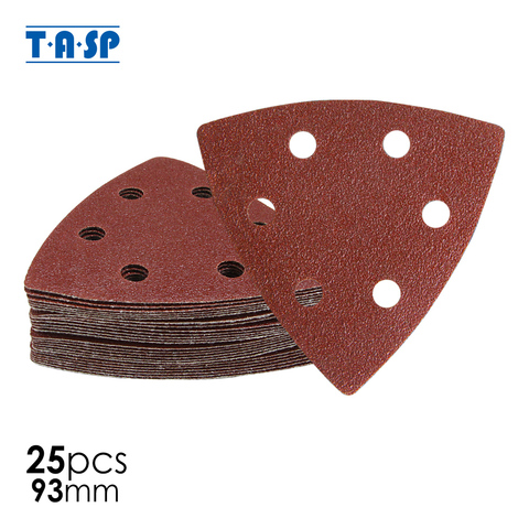 TASP 25pcs 93mm Sandpaper Delta Sander Disc Hook & Loop Triangle Sanding Paper Abrasive Tools with Grit 60 80 120 180 240 ► Photo 1/6